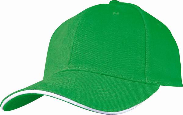 Six Panel Sandwich Baseball Cap in Green 