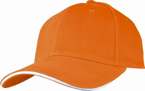 Six Panel Sandwich Baseball Cap in Orange 