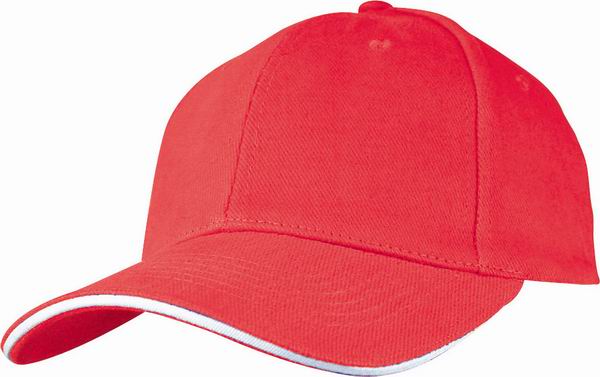 Six Panel Sandwich Baseball Cap in Red