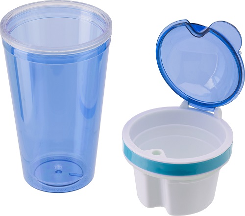 Snack Mug - cup with straw and snack compartment