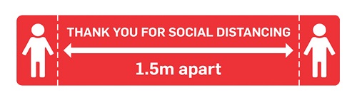 Social Distancing Signage Sticker 200 x 42cm