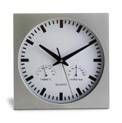 Square Wall Clock with Hygrometer