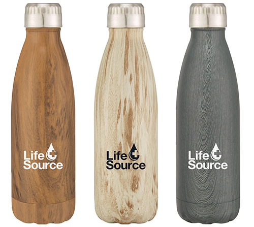 Stainless Steel Bottle with Woodtone 