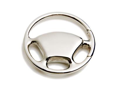 Steering Wheel Shaped Metal Keyrings 