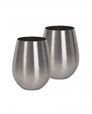 Stemless Stainless Steel Wine Glass Set 