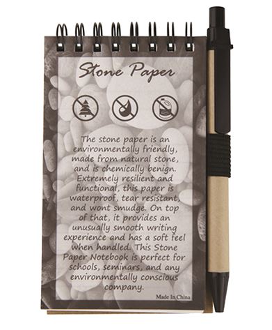 Stone Paper Notebook with Paper Pen 