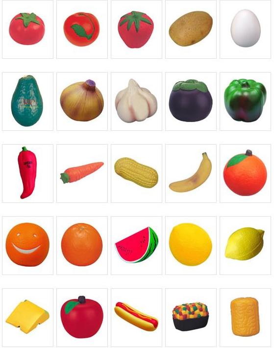 Stress Reliever Fruits & Vegetable Shape 