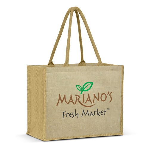 Tote Bag with Large Jute Gusset