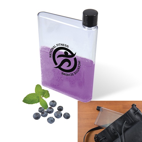 Transparent Flat Drink Bottle - 500ml
