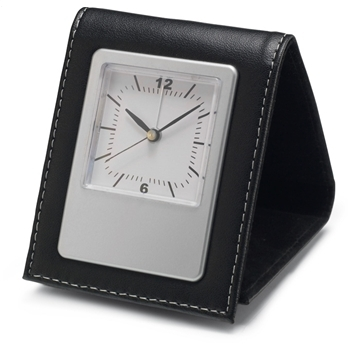 Travel alarm clock in PU pouch