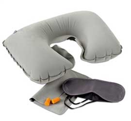 Travel Set With Pillow, Eyemask And Plugs