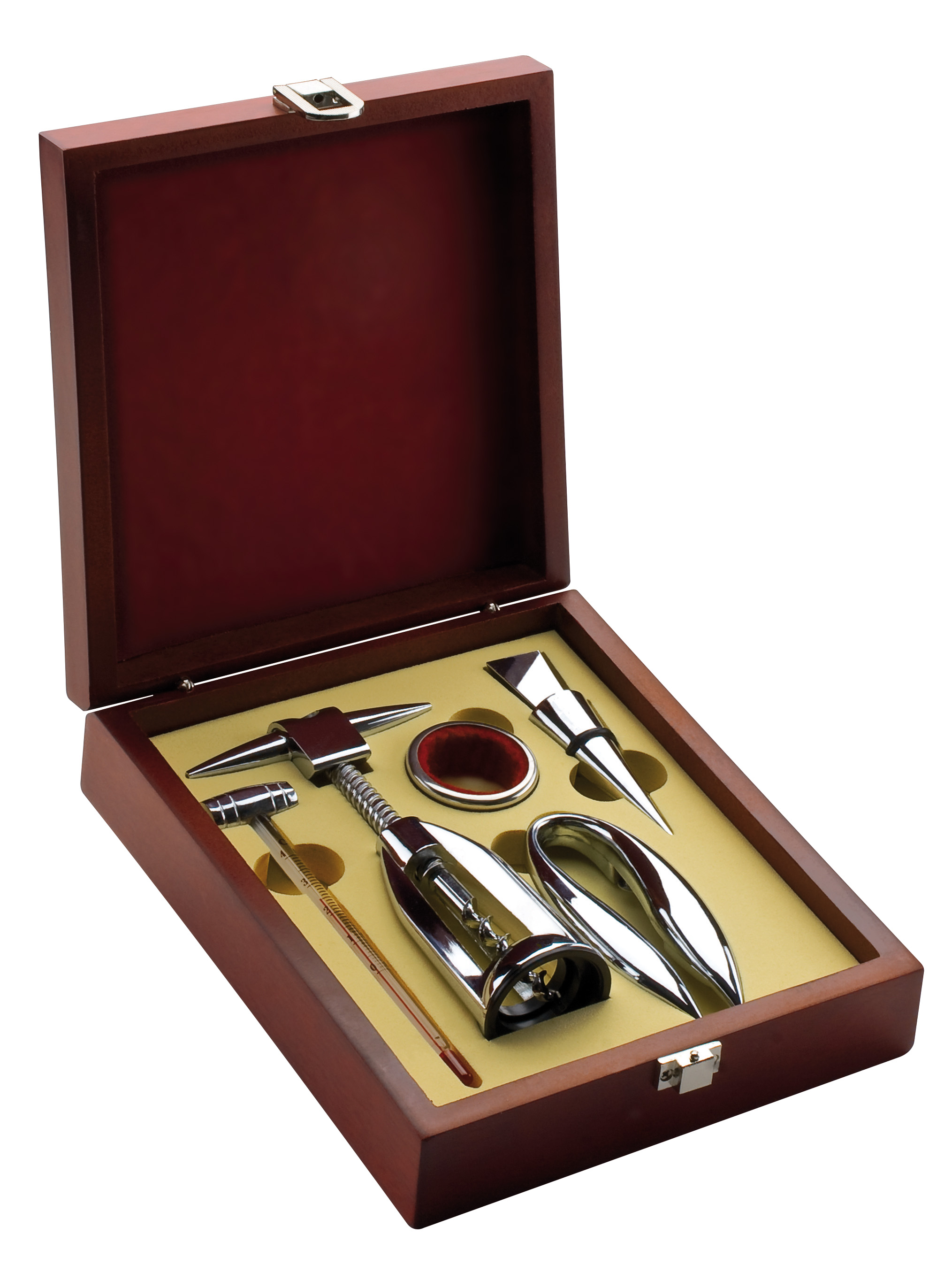 Wine set in wooden gift box