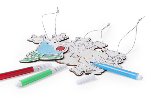 Wood Ornaments Set