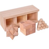 3 In 1 Wooden Puzzle Luban Lock 