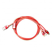3 in 1 Braided Jean USB Cable 
