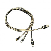 3 in 1 Braided Jean USB Cable 