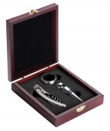 3 piece wine set in wooden gift box