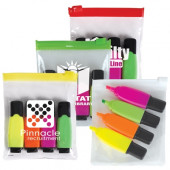 4 Highlight Markers in Zipper Pouch