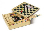 5 Game Set In Wooden Box