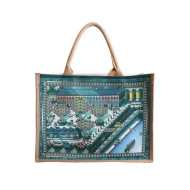 Canvas and Jute Tote Bag 