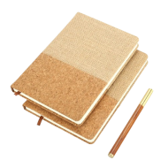 Cork and Jute Bound Notebook with Pen