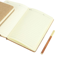 Cork and Jute Bound Notebook with Pen 