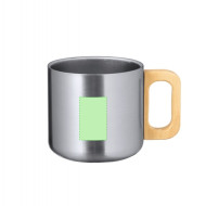 Garfun 400ml Recycled Double Walled Mug with Wooden Handle 