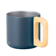 Garfun 400ml Recycled Double Walled Mug with Wooden Handle 