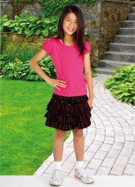 Girls Puff Sleeve Crew Neck T-shirts