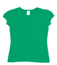 Girls Puff Sleeve Crew Neck T-shirts 