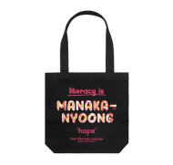 MANAKA – NYOONG ‘Hope’ ALNF Black Cotton Canvas Carry Bag