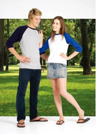 Raglan 3/4 Sleeve Cotton