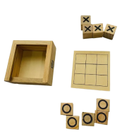 Mini Wood Tic-Tac-Toe Game 