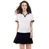 Women's Polo Tri-Colour Design Collar And Cuff