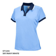 Women's Polo Tri-Colour Design Collar And Cuff 