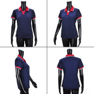 Women's Polo Tri-Colour Design Collar And Cuff 