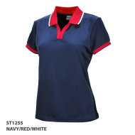 Women's Polo Tri-Colour Design Collar And Cuff 