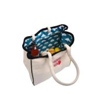 Small Cotton Canvas Beach Bag 