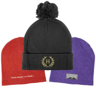 Solid Color Embroidered Acrylic Beanie 