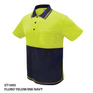 Unisex Polo Shirt Ribbed Style Collar With Twin Trim 