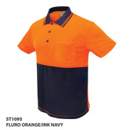Unisex Polo Shirt Ribbed Style Collar With Twin Trim 