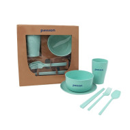 6 Pieces Wheat Straw Tableware Set 
