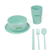 6 Pieces Wheat Straw Tableware Set 