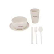 6 Pieces Wheat Straw Tableware Set 