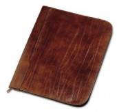 A4 Leather Zipped Folder