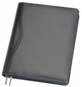 A4 Leather Zippered Compendium with Removable iPad 