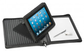 A4 Leather Zippered Compendium with Removable iPad 