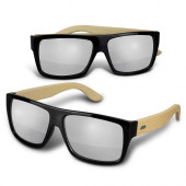Ansley Bamboo Sunglasses with Mirror Lenses