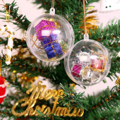Ball Shaped Clear Plastic Ornament 