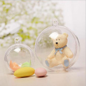Ball Shaped Clear Plastic Ornament 